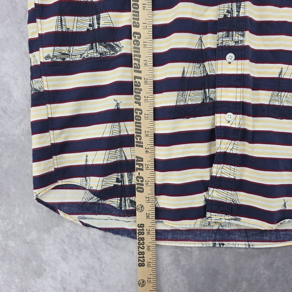 Vintage Hawaiian Shirt Salty Dog Gant M Striped Nautical Sailboat Imperial USA - Picture 8 of 9
